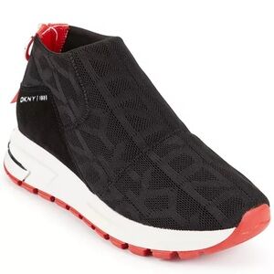 DKNY Black and Red Slip-On Mylo sneaker Shoes
